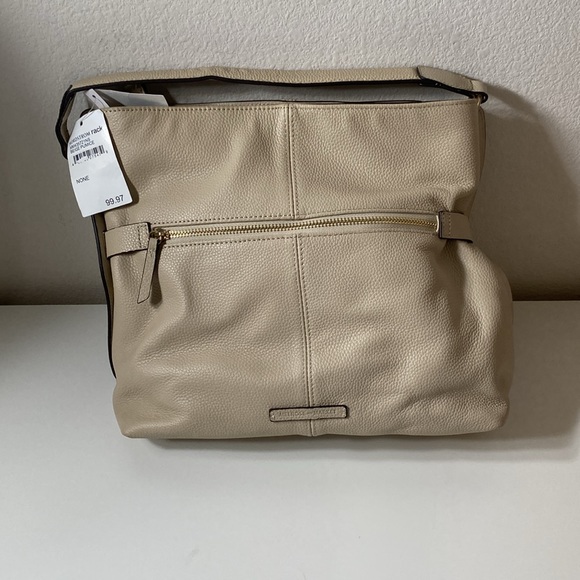 MELROSE AND MARKET pebbled leather hobo shoulder bag with crossbody strap white - Picture 3 of 15